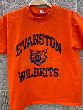 Made in USA Vintage CHAMPION Evanston Wildkits High school Shirt Medium